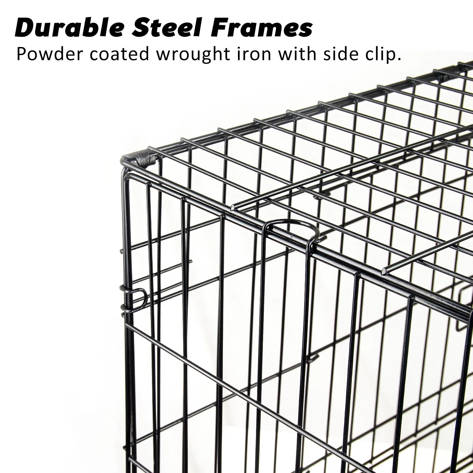 30in Foldable Wire Dog Crate with Tray & Cushion Mat - Paw Mate
