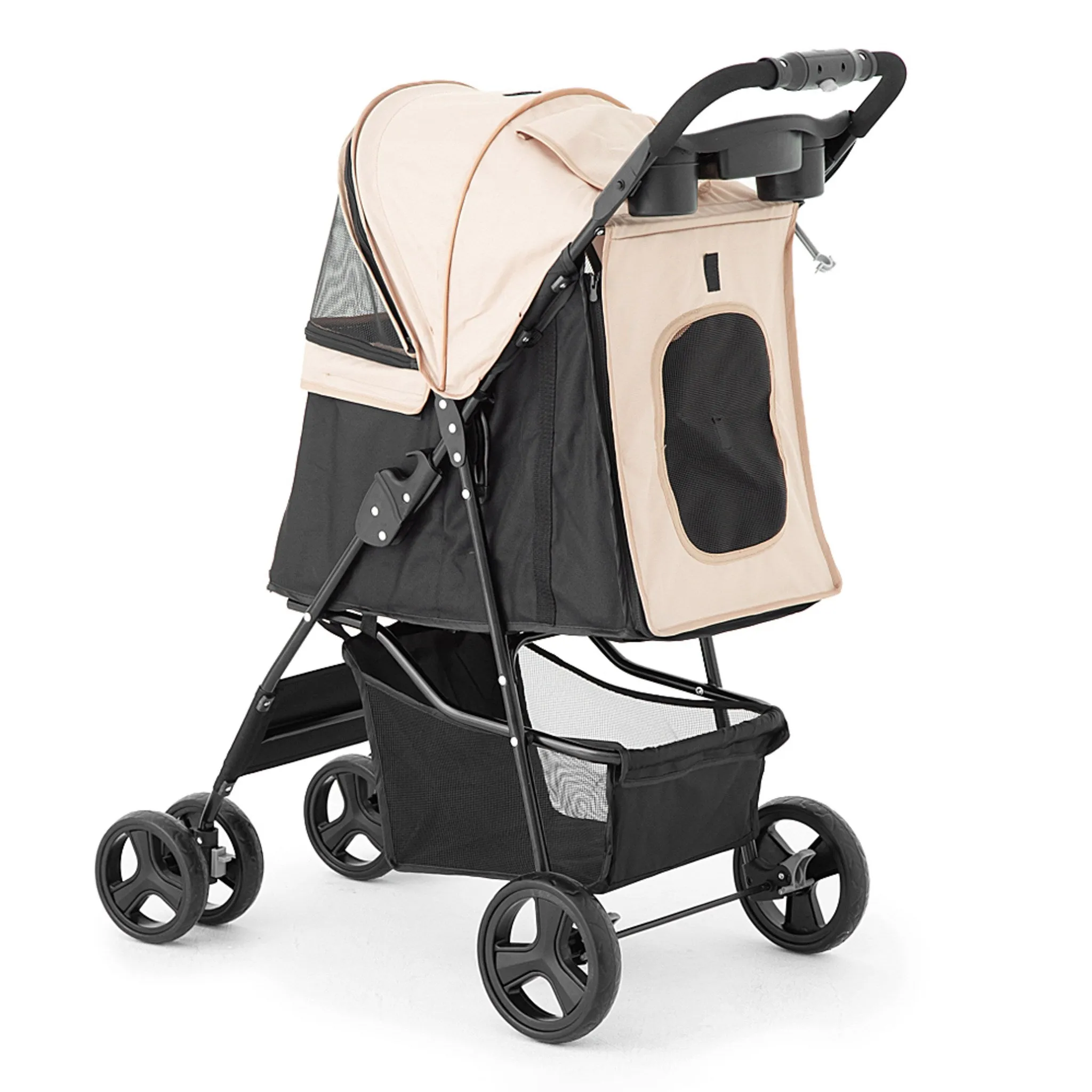 Exploration Pet Basic One-Touch Folding Stroller, Black   Beige, 1 pc - Stroller - 🏆 #6 - Pet Supplies - Best of December