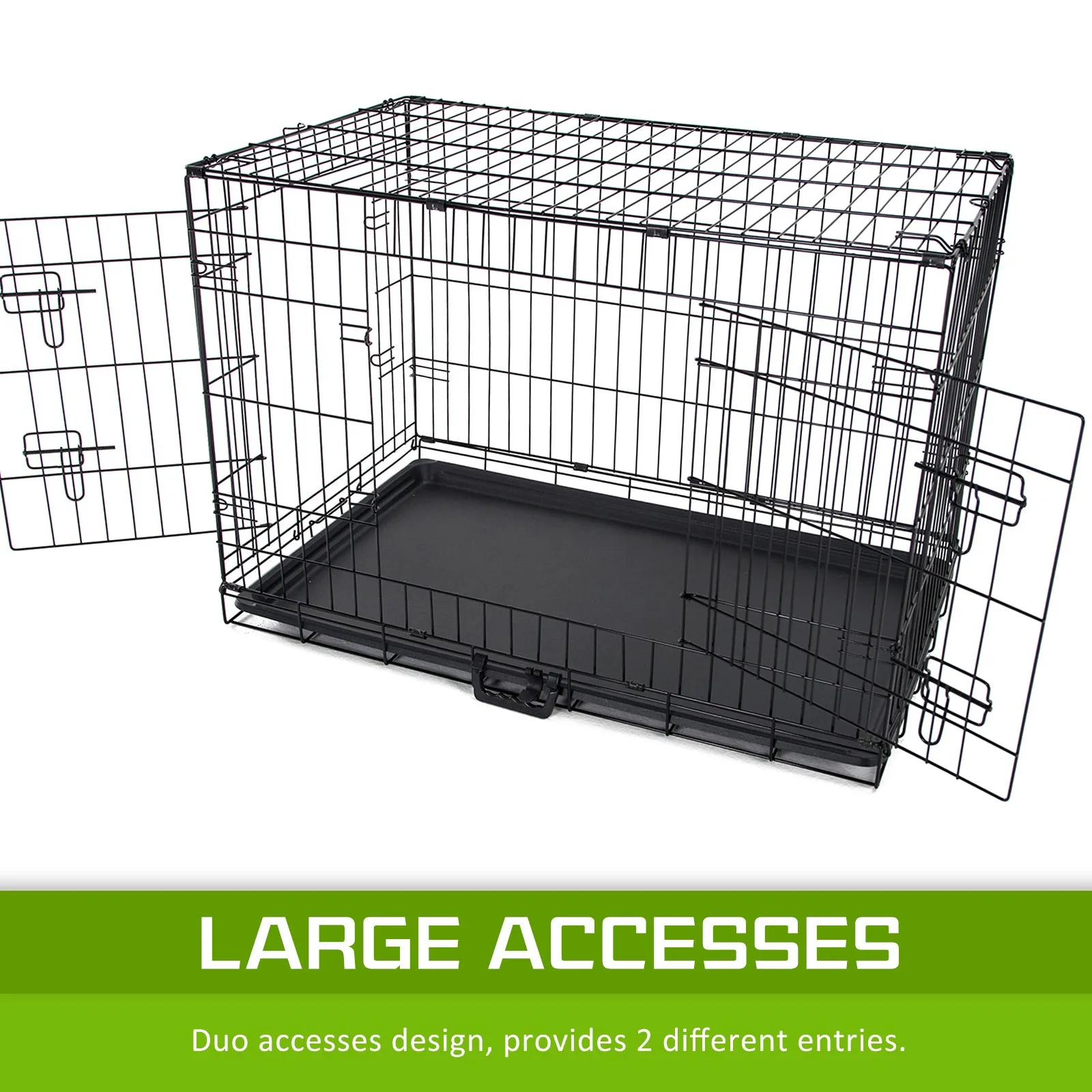 Paw Mate Wire Dog Cage Foldable Crate Kennel 24in with Tray   Pink Cover Combo