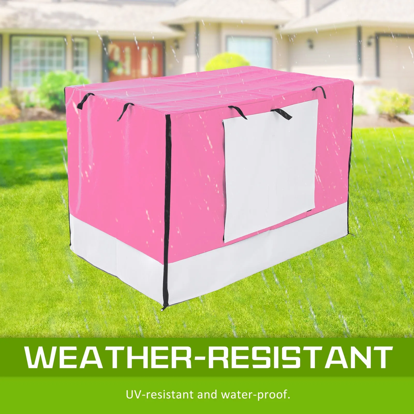 Paw Mate Wire Dog Cage Foldable Crate Kennel 24in with Tray   Pink Cover Combo